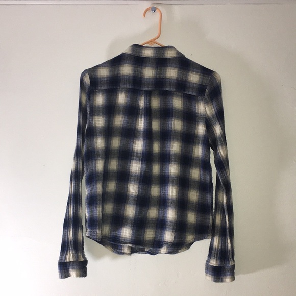 Blue and White Forever 21 Flannel Size Large - Picture 3 of 3